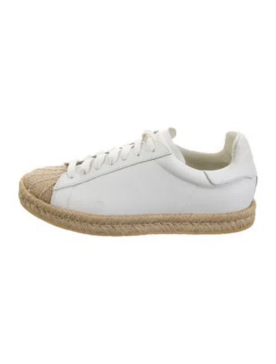 Pre-owned Alexander Wang Leather Sneakers In White