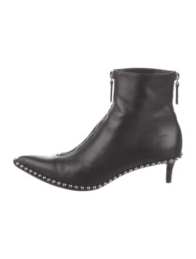 Pre-owned Alexander Wang Leather Studded Accents Boots In Black
