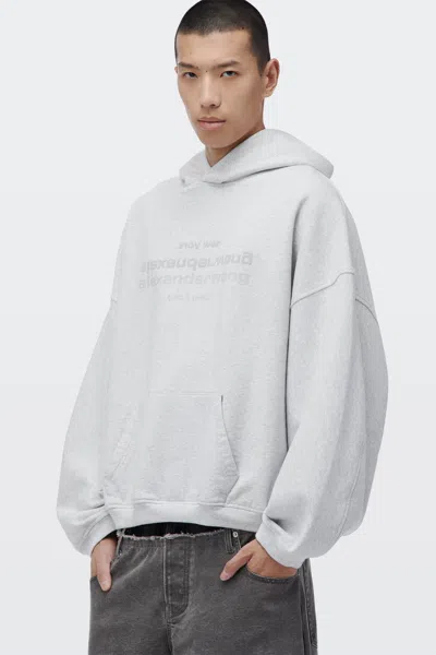 Alexander Wang Mirror Logo Oversized Hoodie Light Heather Grey