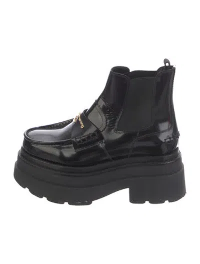 Pre-owned Alexander Wang Patent Leather Chelsea Boots In Black