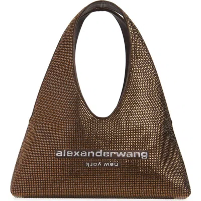 Alexander Wang Pike Mini Crystal Hobo Bag In Brown