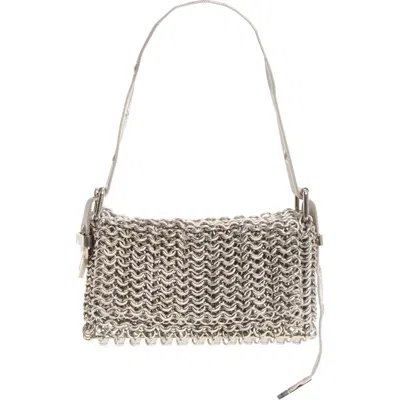 Alexander Wang Ricco Mini Chainmail Flap Bag In Alloy