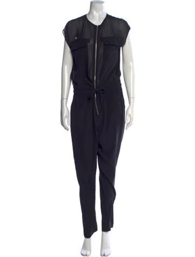 Pre-owned Alexander Wang Silk Crew Neck Jumpsuit In Blue