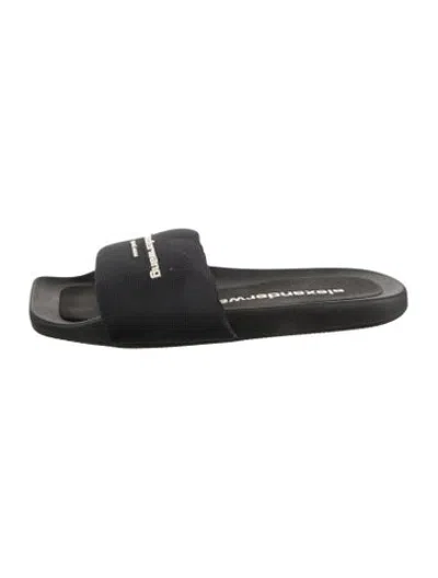 Pre-owned Alexander Wang Slides In Black
