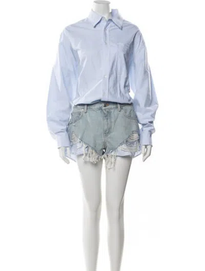 Pre-owned Alexander Wang Striped Jumpsuit In Blue/white