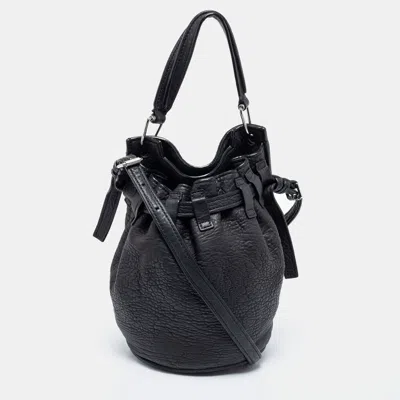 Alexander Wang Textured Leather Diego Bucket Bag In Black
