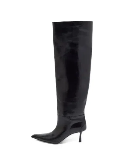 Pre-owned Alexander Wang Viola Pointed-toe Boots In Black