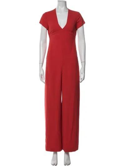 Pre-owned Alexander Wang V-neck Jumpsuit In Red
