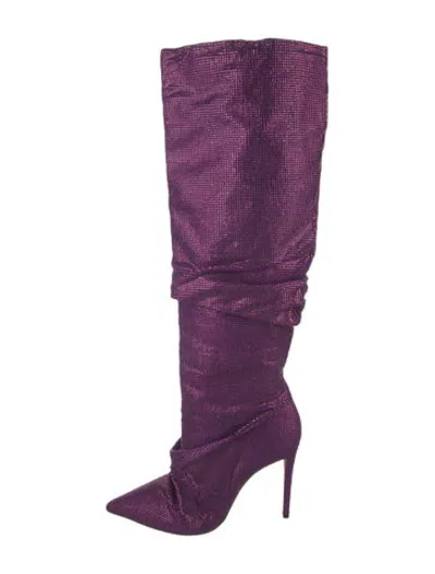 Pre-owned Alexandre Birman Crystal Crystal Embellishments Boots In Purple