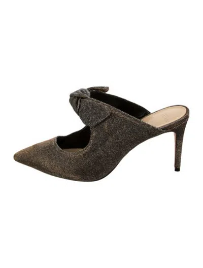 Pre-owned Alexandre Birman Glitter Glitter Accents Mules In Silver