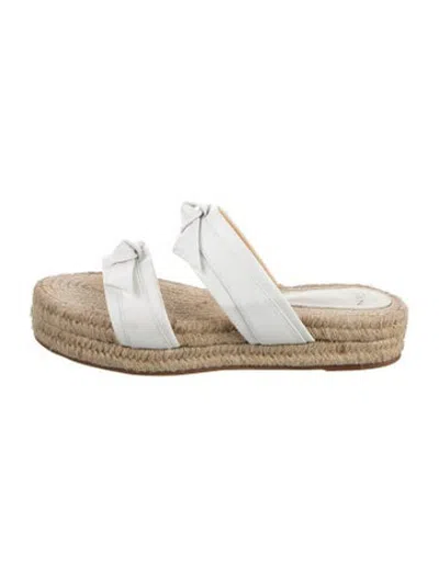 Pre-owned Alexandre Birman Leather Bow Accents Espadrilles In Neutrals/white