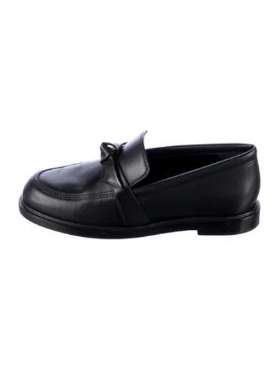 Pre-owned Alexandre Birman Leather Bow Accents Loafers In Blue
