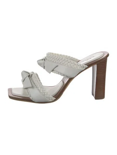 Pre-owned Alexandre Birman Leather Braided Accents Slides In White