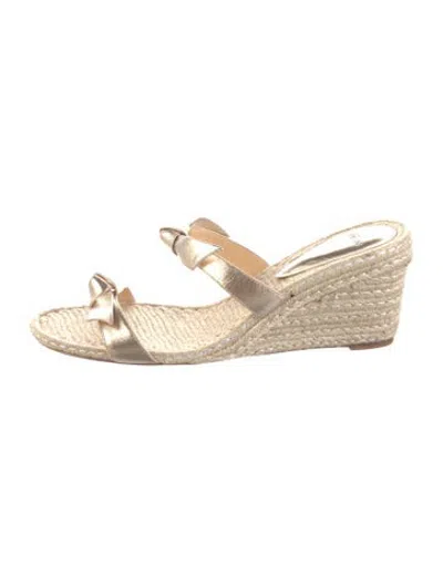 Pre-owned Alexandre Birman Leather Espadrilles In Gold/metallic