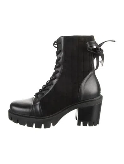 Pre-owned Alexandre Birman Leather Lace-up Boots In Black