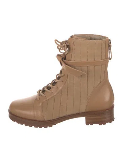Pre-owned Alexandre Birman Leather Lace-up Boots In Neutrals