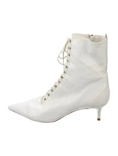 Pre-owned Alexandre Birman Leather Lace-up Boots In White
