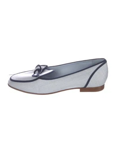 Pre-owned Alexandre Birman Raffia Patterned Loafers In Blue