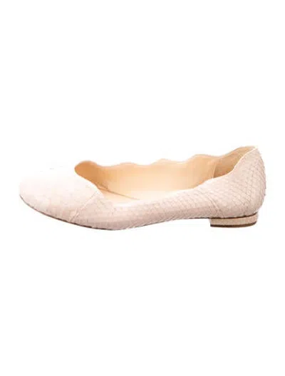 Pre-owned Alexandre Birman Snakeskin Animal Print Ballet Flats In Pink