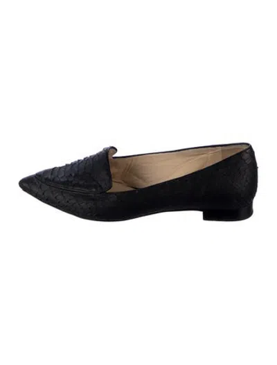 Pre-owned Alexandre Birman Snakeskin Animal Print Loafers In Blue