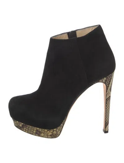 Pre-owned Alexandre Birman Suede Animal Print Pumps In Black