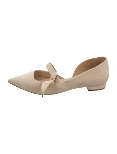 Pre-owned Alexandre Birman Suede Ballet Flats In Neutrals