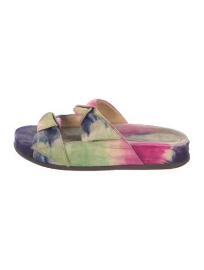Pre-owned Alexandre Birman Suede Tie-dye Print Slides In Pink