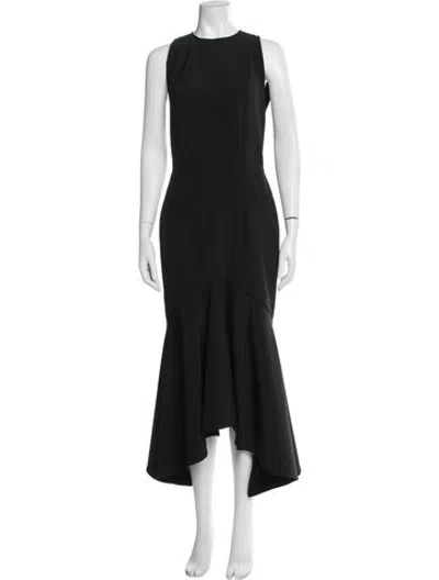 Pre-owned Alexandre Vauthier Crew Neck Midi Length Dress In Black