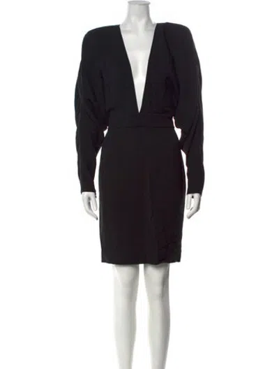 Pre-owned Alexandre Vauthier Plunge Neckline Mini Dress In Black