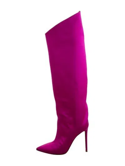 Pre-owned Alexandre Vauthier Satin Boots In Pink