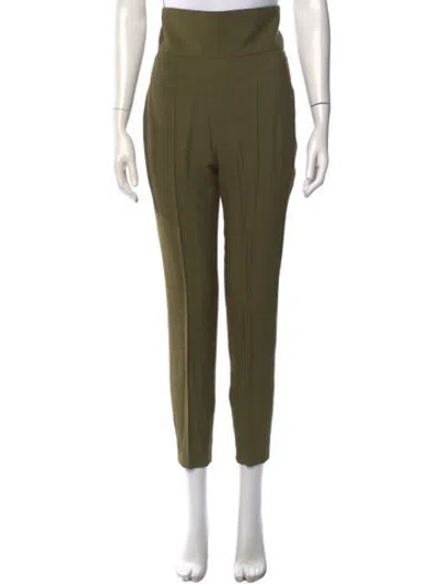 Pre-owned Alexandre Vauthier Wool Straight Leg Pants In Green