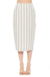 Alexia Admor Jacki Stripe Midi Pencil Skirt In Green