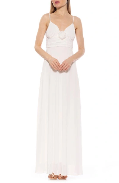Alexia Admor Layla Rosette Maxi Dress In Ivory