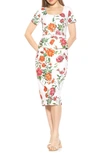 Alexia Admor Vance Peplum Sheath Dress In Ivory Floral