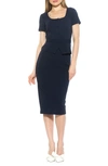 Alexia Admor Vance Peplum Sheath Dress In Navy