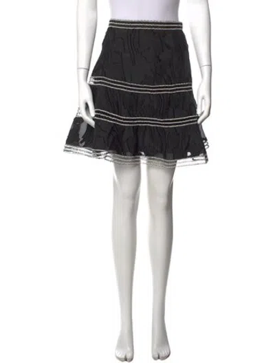 Pre-owned Alexis Floral Print Mini Skirt In Black