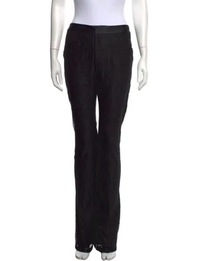 Pre-owned Alexis Lace Pattern Flared Pants In Black