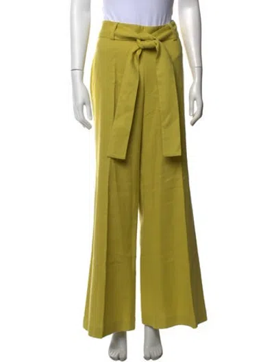 Pre-owned Alexis Linen Wide Leg Pants In Yellow
