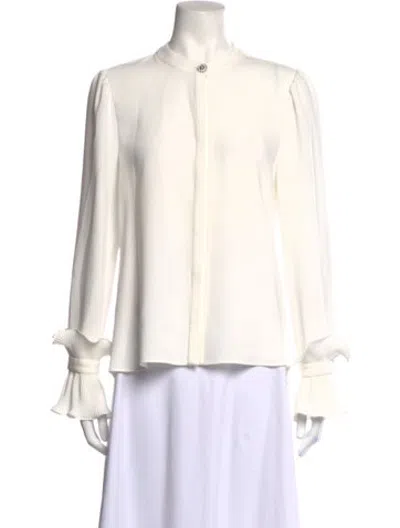 Pre-owned Alexis Long Sleeve Blouse In White