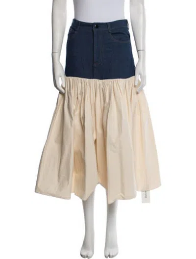 Pre-owned Alexis Midi Length Skirt In Neutrals