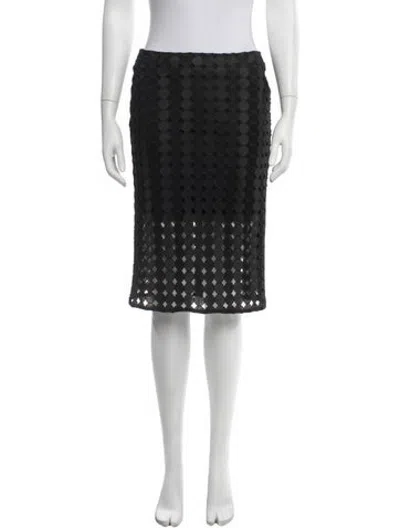 Pre-owned Alexis Patterned Midi Length Skirt In Black