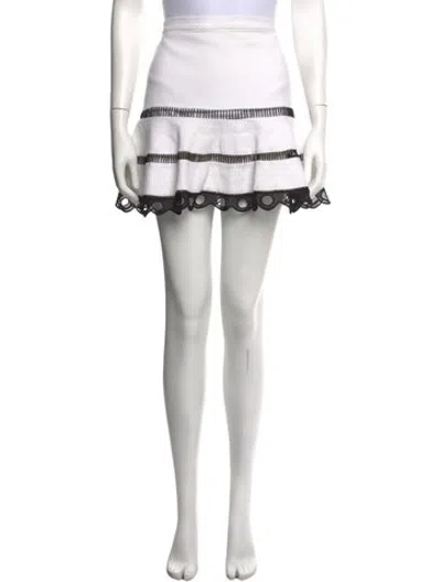 Pre-owned Alexis Patterned Mini Skirt In Neutrals/white