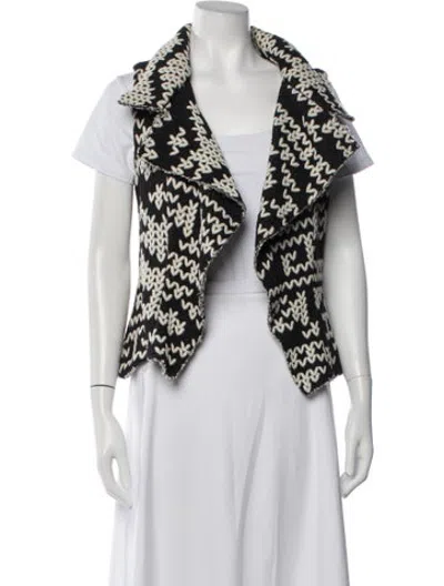 Pre-owned Alexis Patterned Vest In Black