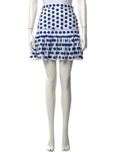 Pre-owned Alexis Polka Dot Print Mini Skirt In Neutrals