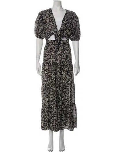 Pre-owned Alexis Printed Skirt Set In Black