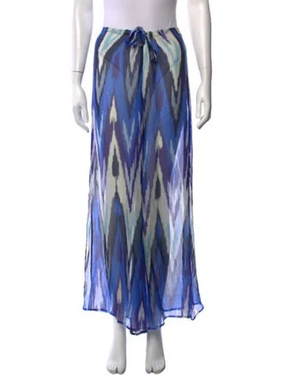 Pre-owned Alexis Printed Wide Leg Pants In Blue