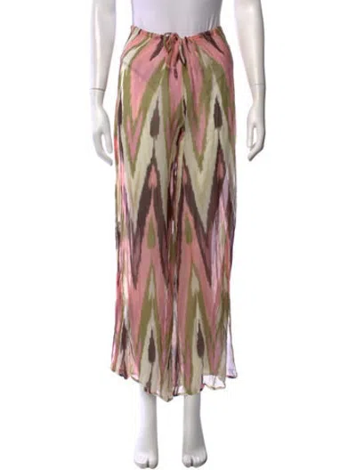 Pre-owned Alexis Printed Wide Leg Pants In Pink
