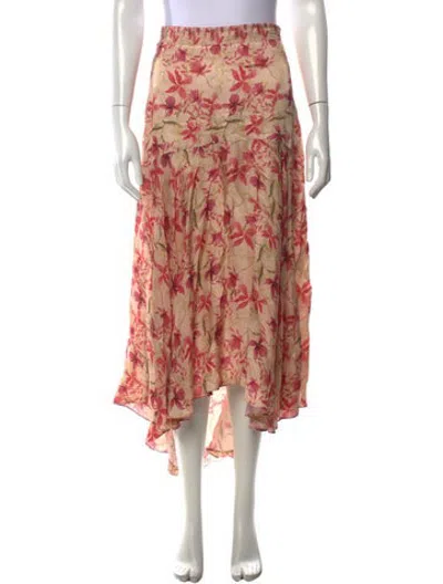 Pre-owned Alexis Raw-edge Trim Mini Skirt In Pink