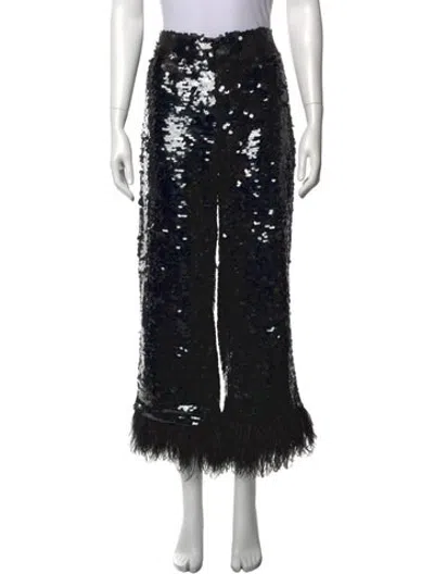 Pre-owned Alexis Sequin Straight Leg Pants In Black