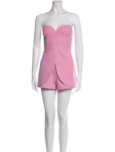 Pre-owned Alexis Strapless Romper In Pink